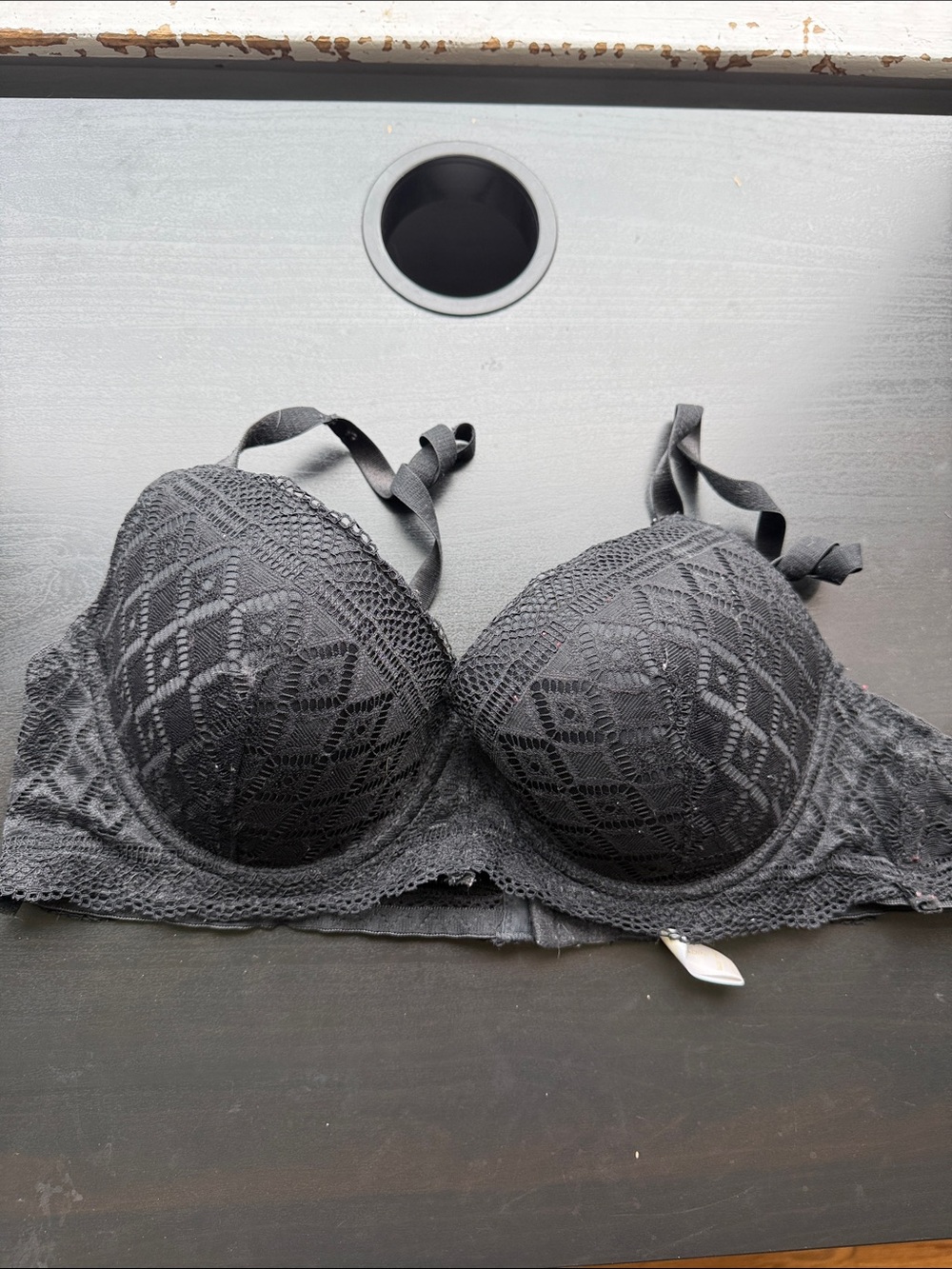 Adrienne Vittadini Black Lace Push-Up Bra
